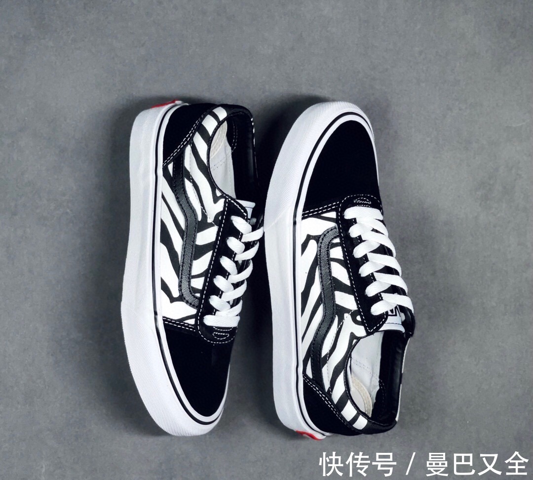 斑马纹|Vans Old Skool 黑色豹纹斑马纹印花拼接