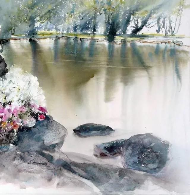 东方$富有诗意的水彩,带着东方水墨的质感,果真是妙啊