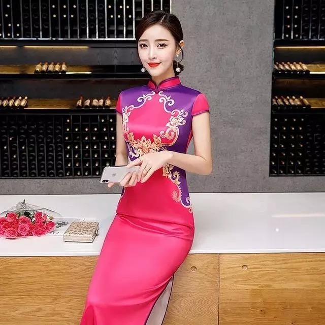 花色|精致奢华,大气优雅,长款旗袍彰显国际品质!