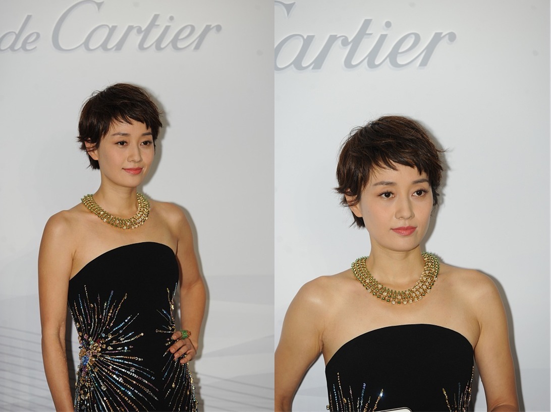 露肤|马伊琍生图也很有女人味, 穿黑裙配“放射状”亮面, 高级又时髦