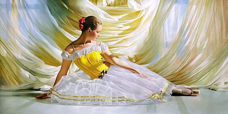 神韵&神韵优雅芭蕾舞者 油画 太奢美了!