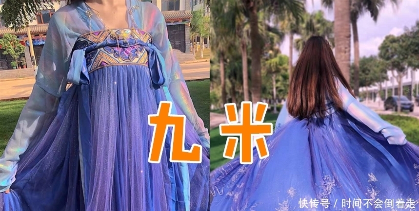 汉服转圈过时了?三米成桶,九米成花,看到十二米:像是在撒网!