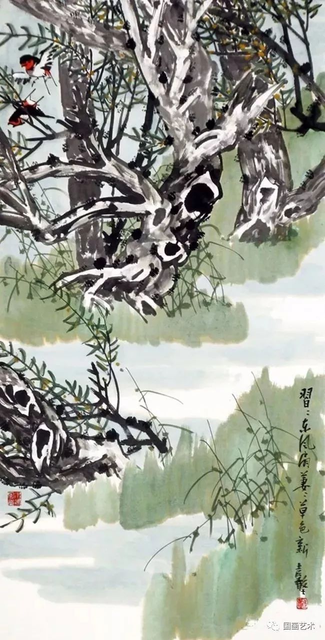 这组花鸟画，如春风拂面，春意盎然