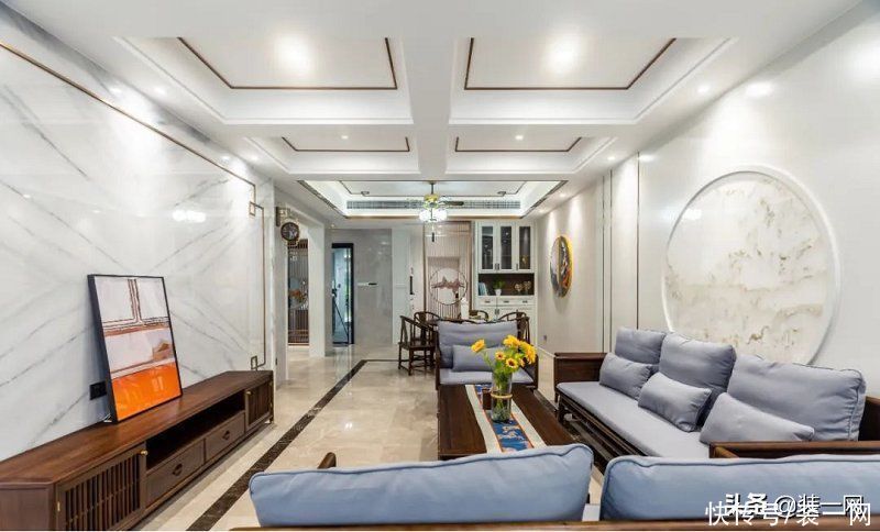 东方雅韵|170平米新中式风装修,客餐厅一体化,尽显东方雅韵