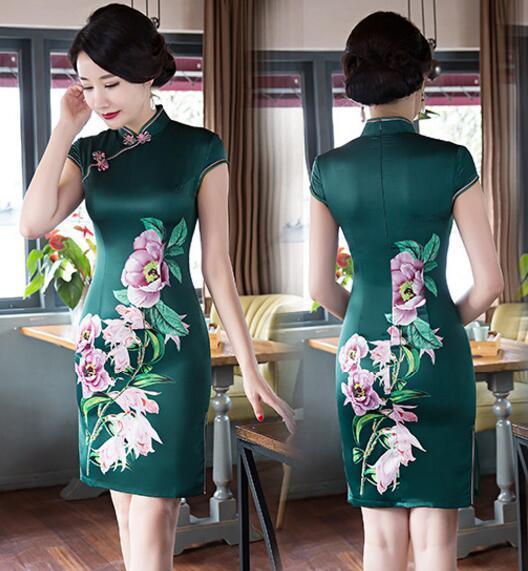 优雅|中国风竟然可以这么时髦,修身显瘦旗袍连衣裙,优雅女人味满满