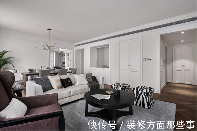 三居室|135平现代三居室,将古典融入纯白空间分外和谐