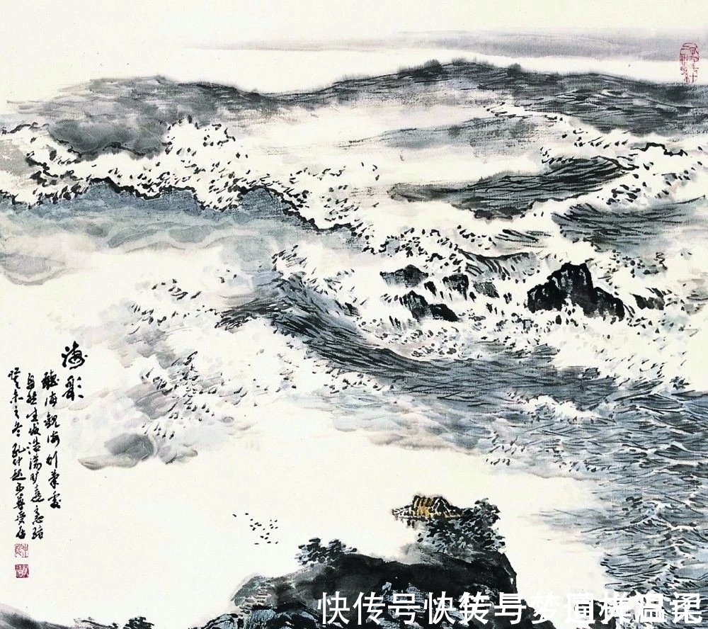 作品&他的国画作品,画面之中气势犹如千军万马,挥笔泼墨酣畅淋漓