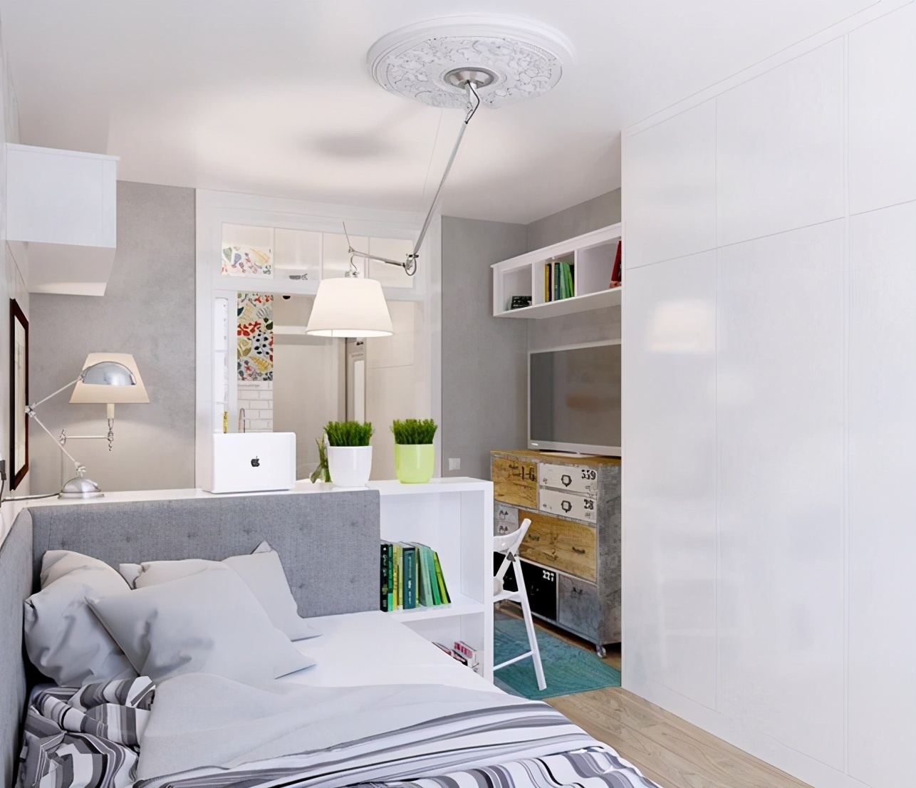 客餐厅|40岁阿姨买25㎡二手房独居,翻新改造设计一下一个人住也挺好