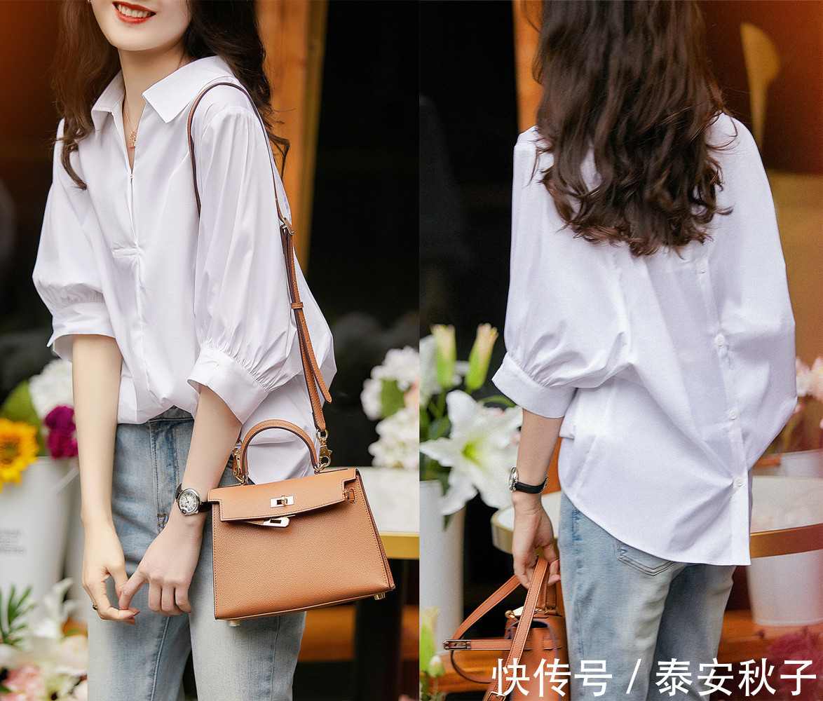 大牌|不一定非要穿大牌!跟美女学穿搭:轻薄衬衫款式,也能穿出轻奢感