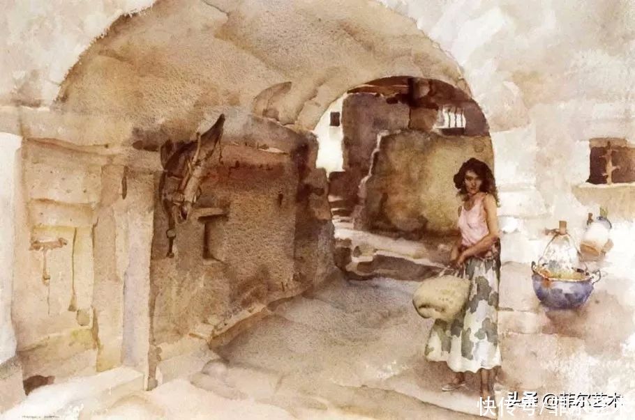 艺术家|苏格兰艺术家弗林特的女子水彩画，美轮美奂