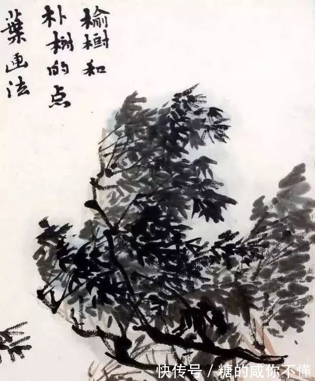 树木@「津门网」陆俨少的课徒稿：如何把一棵树画好