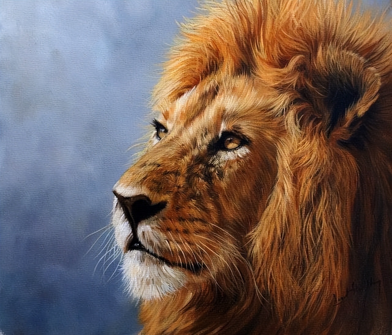动物狮子油画:威风凛凛,王者霸气_易看资讯网