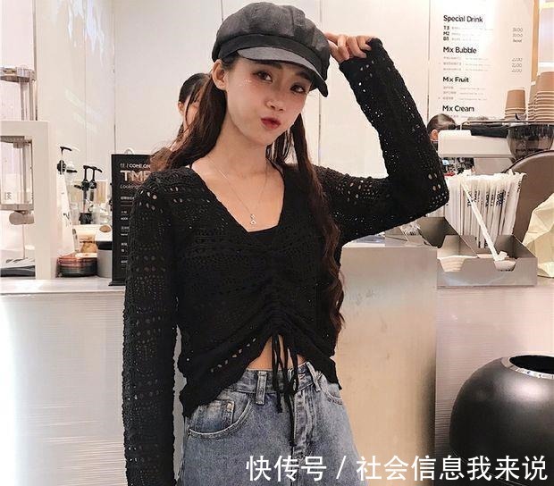 气质 秋季日常穿搭,气质镂空针织衫,更加迷人!