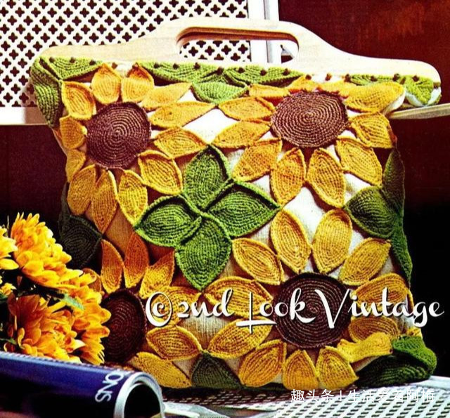 毛线钩针编织向日葵合集，DIY手工编织附图解教程