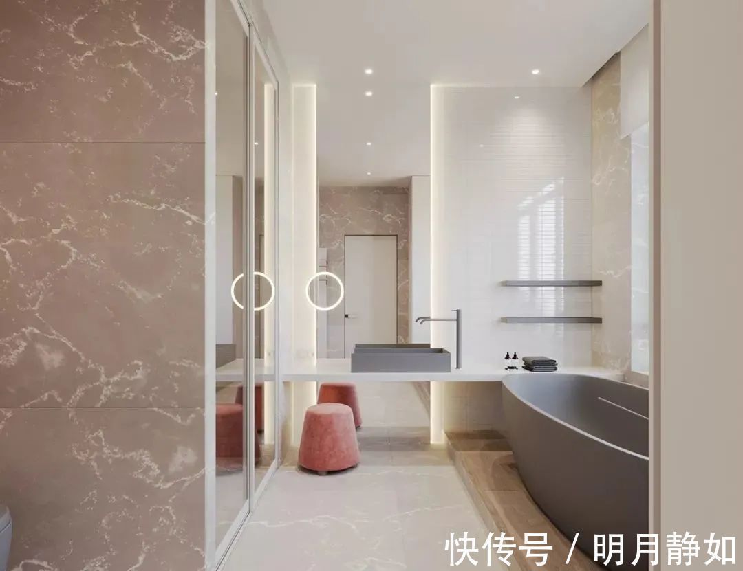 深灰色|180㎡现代简约,满屋的高级灰,橘粉色的点缀,低调时尚好高级