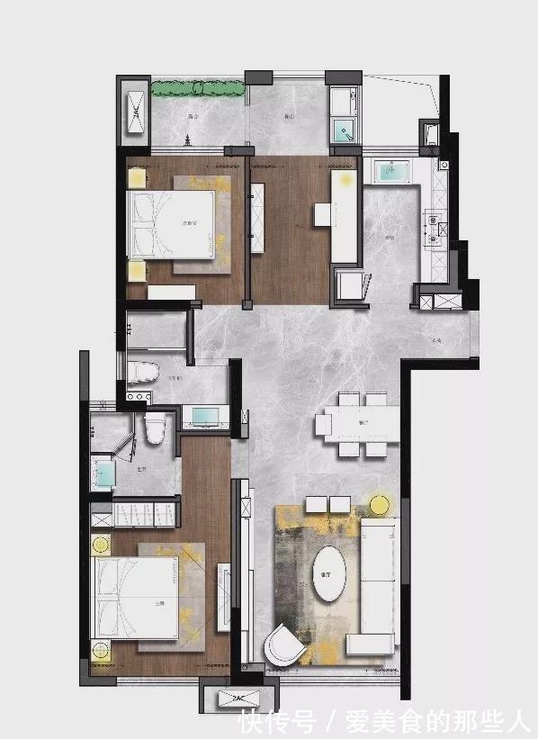 空间|108㎡三室,简洁空间配上雅致软装,舒适又大方