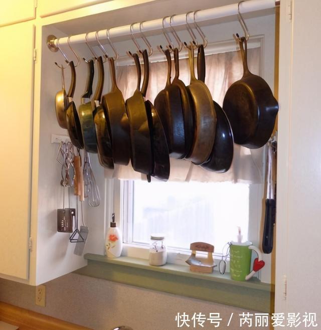 横杆|我怎么想不到,给厨房窗台加个横杆,锅碗瓢盆都被搞定,收纳完美