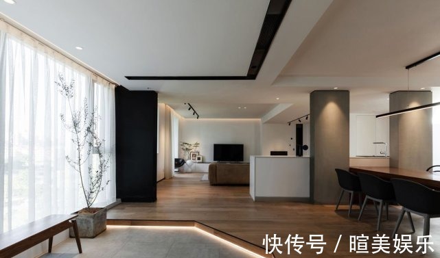 山景|164平极简主义四居室,开放式设计山景融景很有开阔感