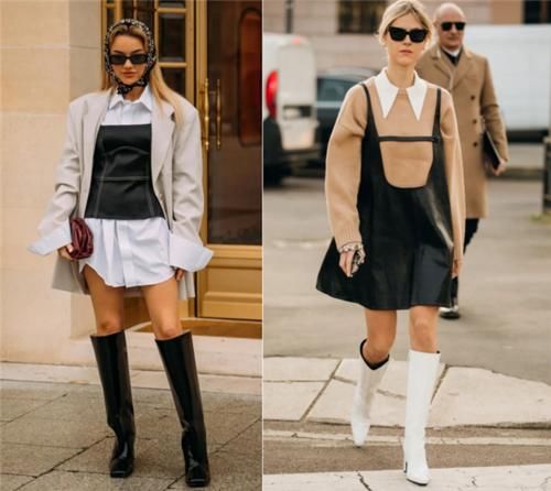 小姐姐 今秋流行“长裙+长靴”,“不露踝”的时髦搭配,太适合老寒腿了