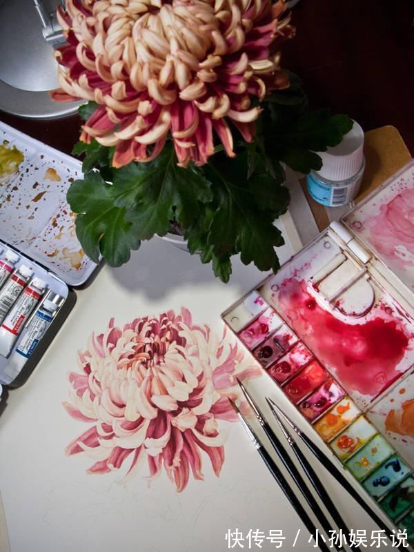 花卉#一位全职妈妈喜欢疯狂画画,教你画水彩花卉