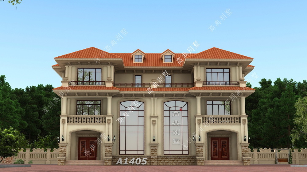 欧式|融合现代元素的“欧式双拼别墅”更适合农村的田园环境