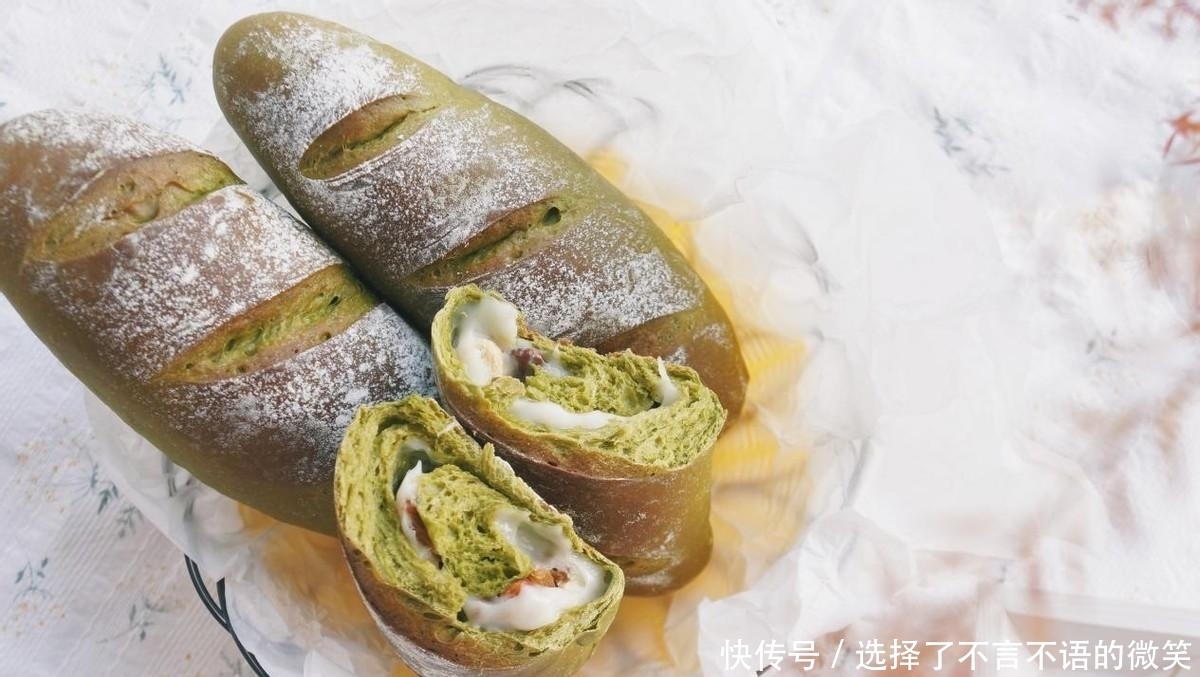 这款抹茶麻薯软欧,简单好做,满满坚果馅,好吃还不腻