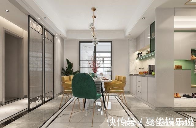 公卫|140平米现代轻奢风格，鞋柜柜体做薄荷绿，一入户就被惊艳到了！