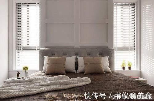 柜子|现在不流行床头柜了在床后打排柜子,向外延伸还能多做个书桌