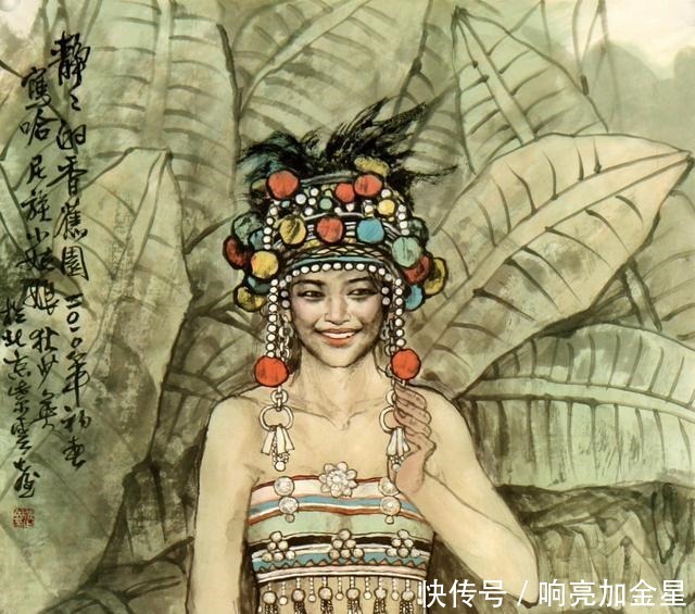 【草丁图书馆】A31,天空和香蕉树自然版、国画版