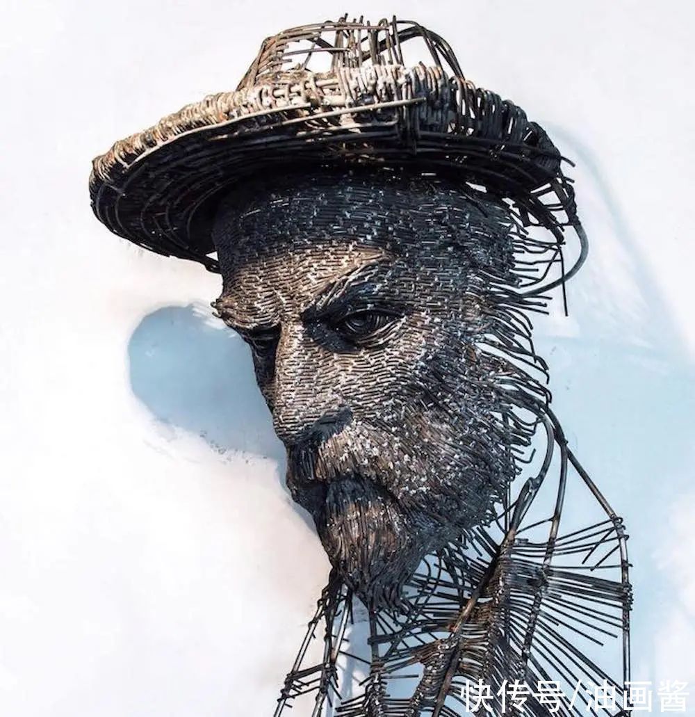 达里乌斯·休利|他用钢丝“画”出立体的人物肖像,看完作品后,让人赞叹不已