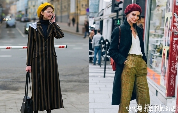 流行|冬最流行的穿搭大衣搭配贝雷帽,给你冬日的法式优雅