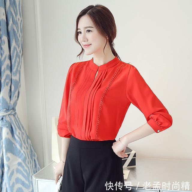 轻熟女 时尚雪纺衫搭配性感开叉裙,最适合80后轻熟女,女人味十足