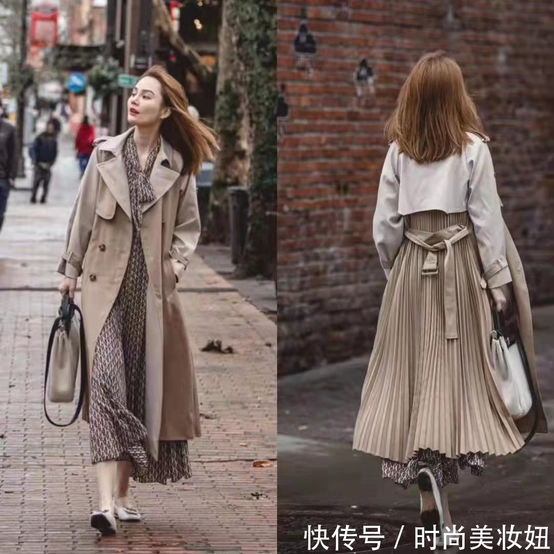 早秋|“卡其色风衣”的高级穿搭,高级优雅又显气质,50岁照穿真洋气