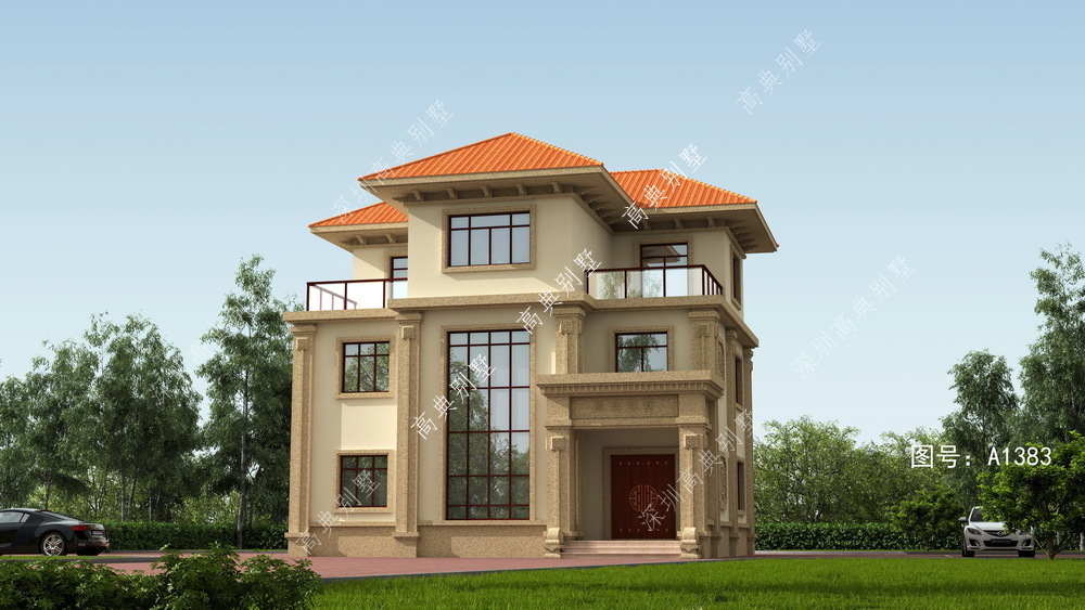 整体造型|好看的欧式别墅,整体造型简洁,色彩鲜艳活泼,居住舒适。