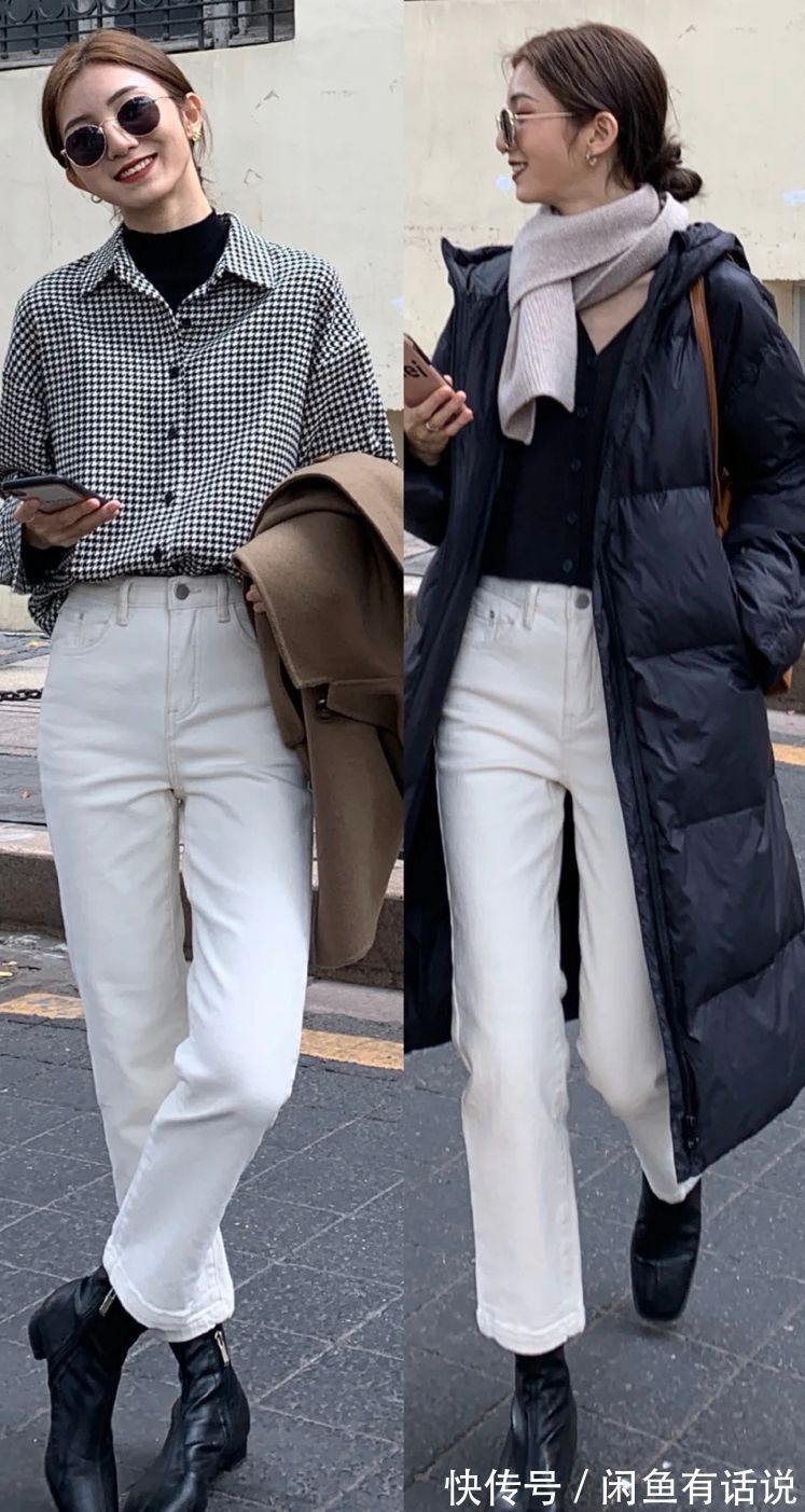 白裤子|纯色打底衫+白裤子,等于中年女人的气质基础,配西装大衣都好看