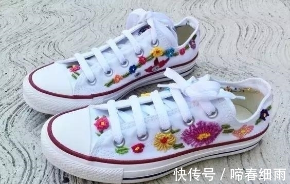 diy 小白鞋穿腻了?试下刺绣后的小白鞋,一样穿出“花”样!附教程