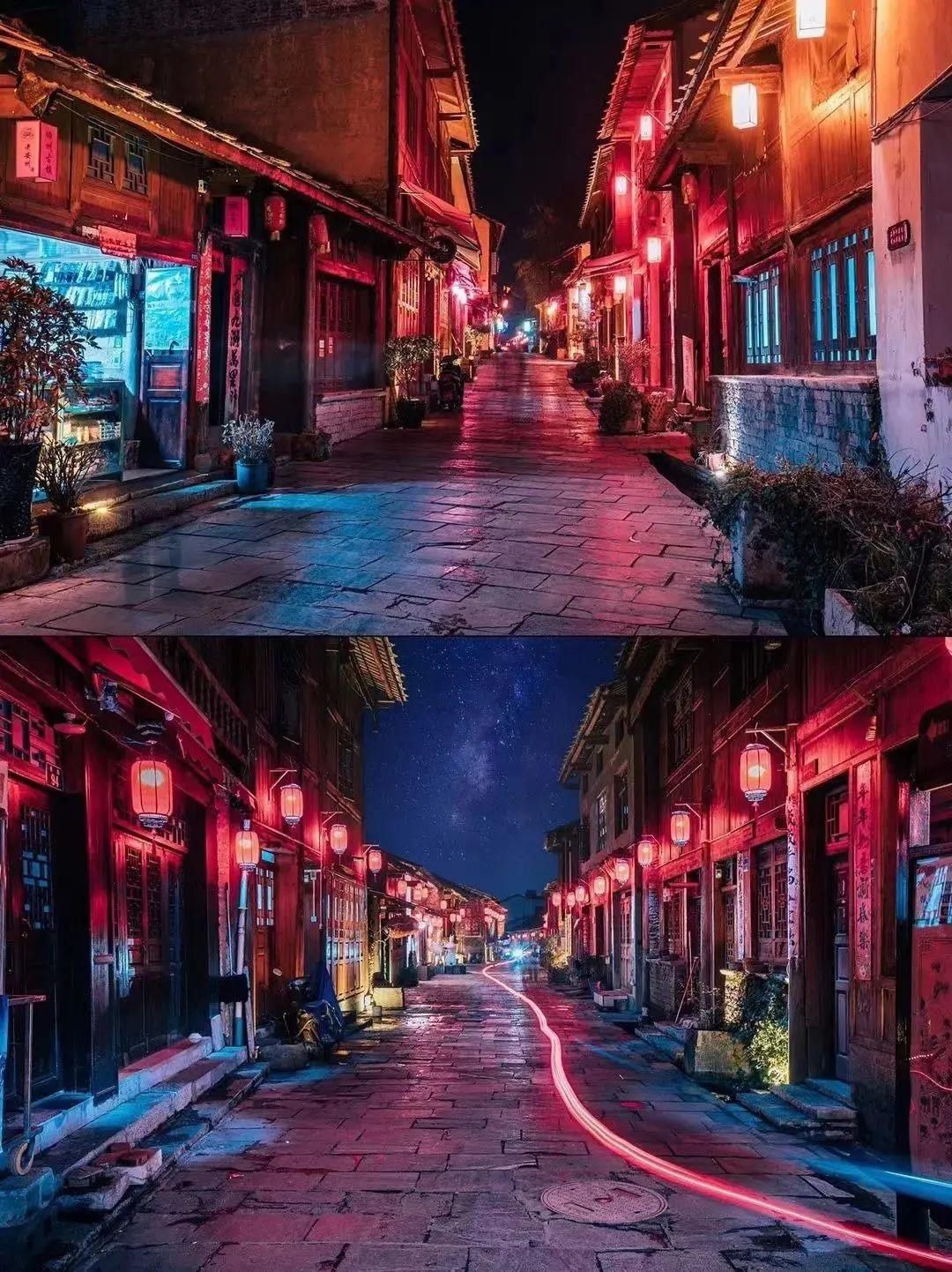 古镇夜色撩人，这才是旧州夜晚的模样