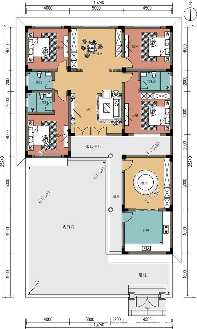 平面|2021年农村建房子，推荐这15套中式小院，造价便宜还实用