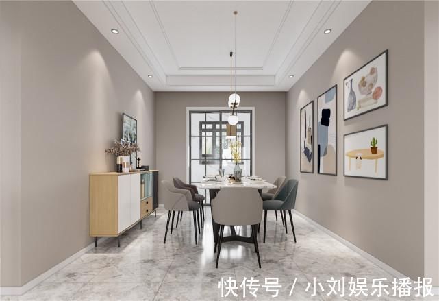 餐厅|168平简欧风四室两厅一厨两卫，用丰富的结构把空间填满