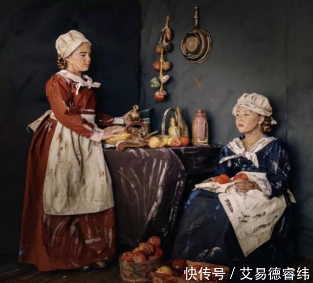 真人|11岁小女生用真人画画,盯着画看10秒钟,画中的人都会动