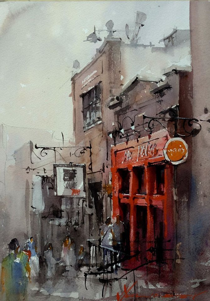 弗拉迪斯拉夫!印象水彩/美国当代艺术家弗拉迪斯拉夫水彩作品