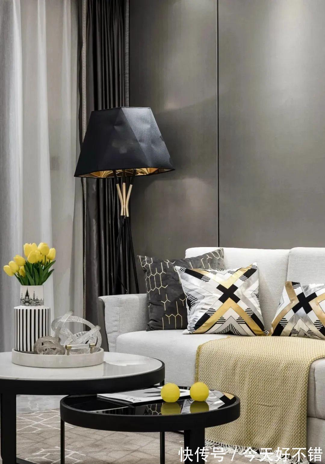 布置|80㎡现代轻奢,整体灰色调为主色,简约而舒适!