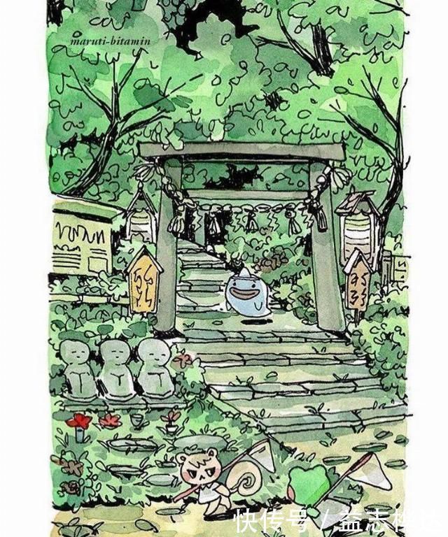 插画$哇马克笔画出水彩般效果,装饰感太强了,简单又漂亮,收藏