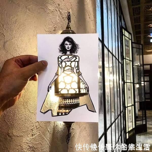 惊艳&这才是灵魂插画师!手绘图只画一半也惊艳,这衣服效果比高定还美