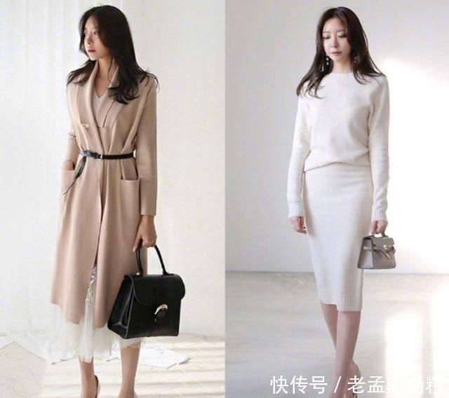 风格简单浅色系穿搭, 凌乱的披肩发慵懒舒适, 配高跟鞋女人味十足