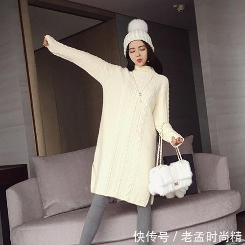 韩版|迷人针织连衣裙,性感时髦带桃花