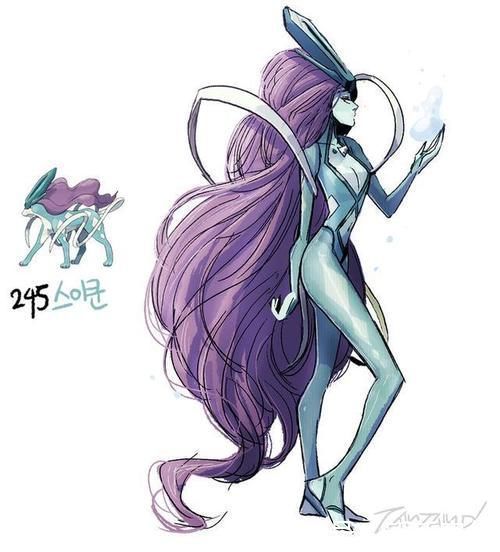 炎帝|画师将神兽拟人化后，洛奇亚风度翩翩，急冻鸟美若天仙