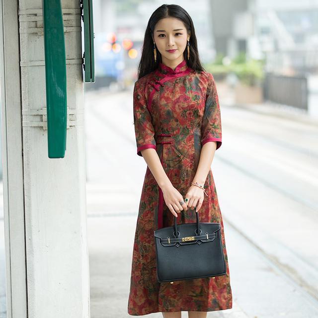 连衣裙|古韵高雅的旗袍裙,造就出一个大家闺秀