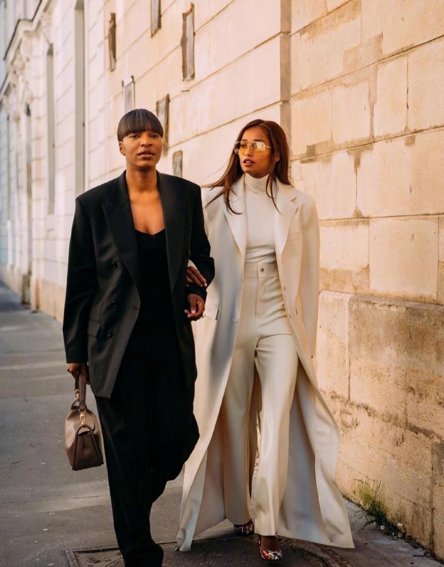 阔腿裤|法国街头穿搭分享,每套服装都有复古范,优雅女人味藏不住