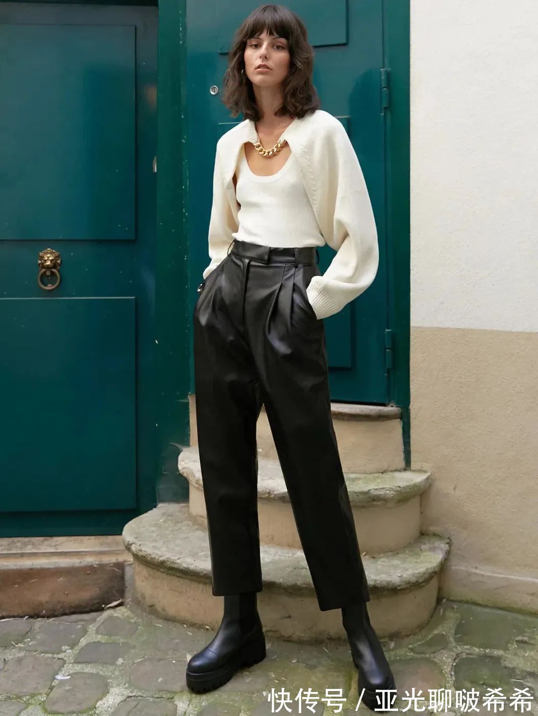 直筒裤 九分裤+短靴=入冬最潮搭配套路,显瘦显高帅翻天!